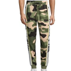 Russell Park Camouflage Logo Side Striped Slim Fit Cuff Ankle Sweatpants